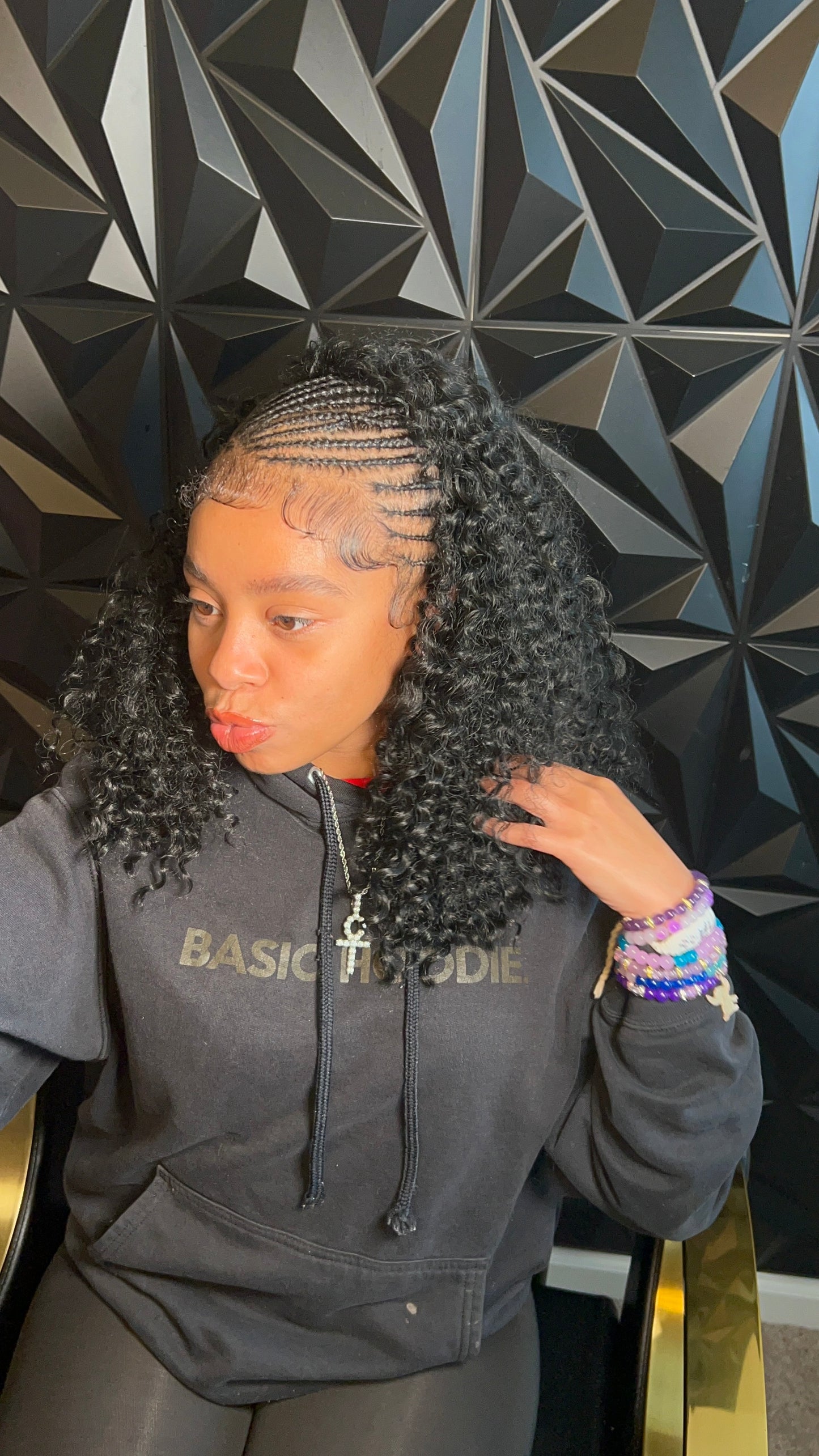 Half feedins half quick weave