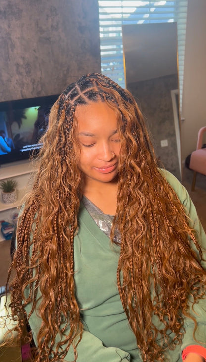 Boho Knotless Braids (Mastermix Curls)