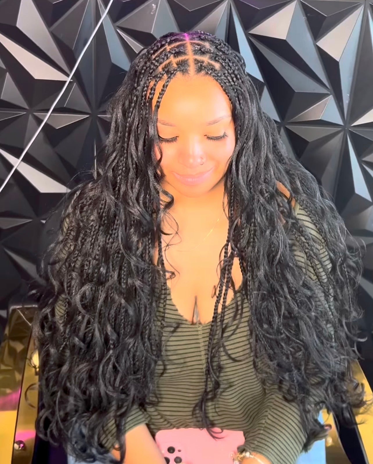 Boho Knotless Braids (Mastermix Curls)