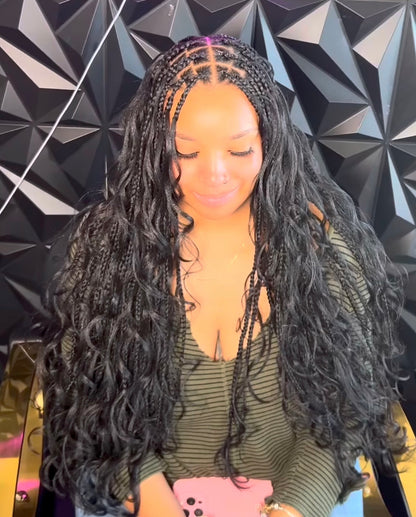 Boho Knotless Braids (Mastermix Curls)