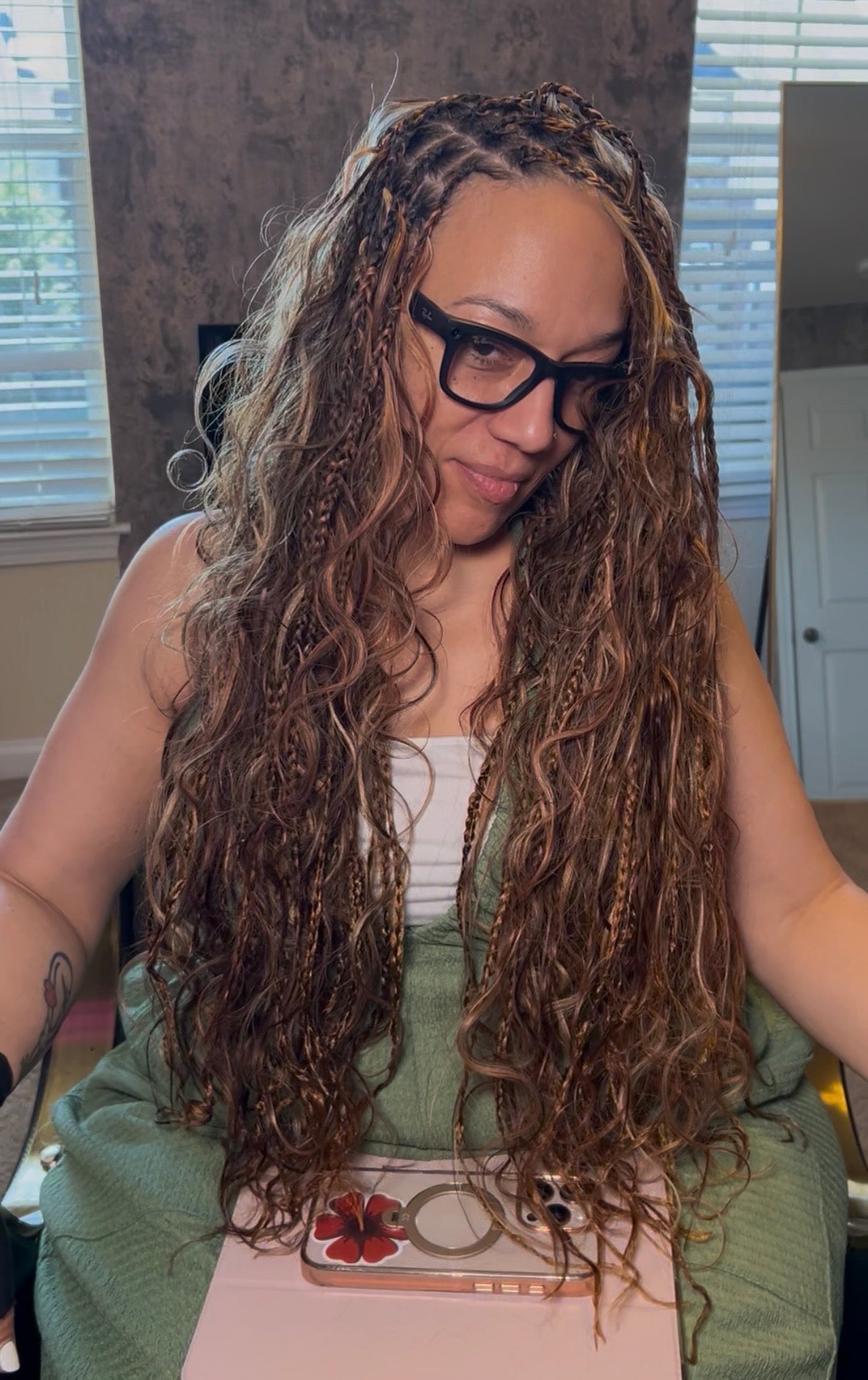 Boho Knotless Braids (100% human hair curls)