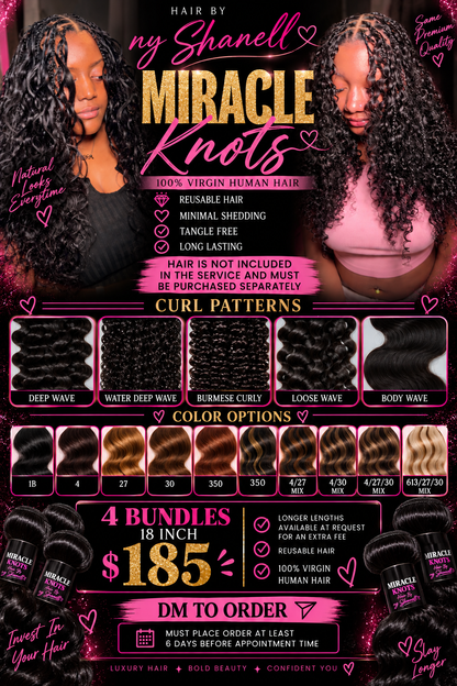 Miracle Knots (no braiding hair, 100% human hair)